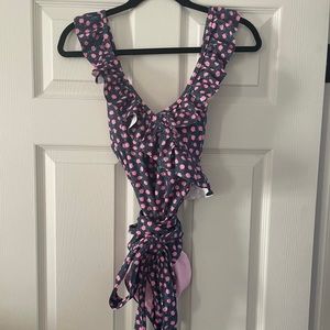 NWT Aerie Ruffled Floral One Piece Swimsuit (Size Large Long)